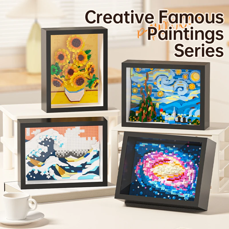 창의적인 걸작 시리즈 사진 조립 액자 예술 장식 퍼즐 블록 장난감 홈 장식 컬렉션 선물