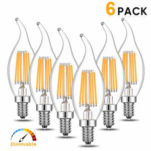 빈티지 C35 Led 전구 E14 220V 4W 6W 촛불 전구 E12 110V 디 밍이 가능한 레트로 교체 가능한 샹들리에 필라멘트 램프 야간 조명
