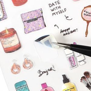 TIANZI 6 시트 귀여운 잡지 스크랩북 스티커 도서 DIY 정크 저널 재료 장식 앨범 일기 문구 용품