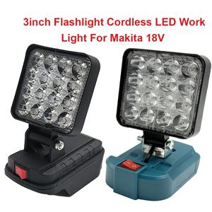 Makita 18V BL1430 BL1830 리튬 이온 배터리 비상 램프 캠핑 작업 현장 조명에 대 한 3 인치 손전등 무선 LED 작업 빛