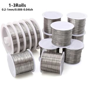 1 롤 스테인레스 스틸 비딩 와이어, 0.1-1mm 내구성이 뛰어난 비탄성 공예 와이어 - DIY 쥬얼리용, 인체공학적 핸들과 함께 사용
