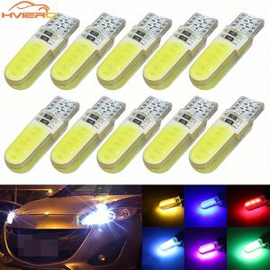 10X 194 2825 T10 COB 실리카겔 방수 웨지 라이트 자동 마커 독서 돔 램프 주차 전구 DC12V Led 전구 다중 색상