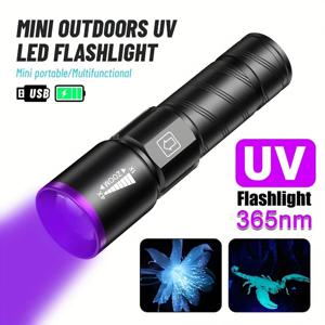 395nm LED UV 손전등 유형 C 잉크 건조기 용 충전식 줌 토치 라이트 돈 형광체 감지기 UV 오일 경화 보라색 빛