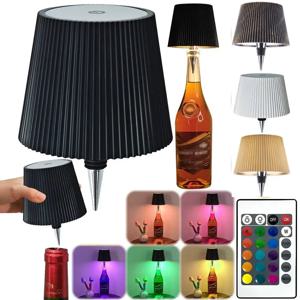 무선 병 램프 3색 + RGB 장식용 야간 조명 터치 제어 데스크 LED 램프 (거실, 파티, 바 장식용)