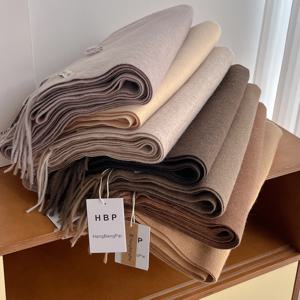 2025 신상 겨울 여성용 울 스카프 롱 따뜻한 캐시미어 스카프 히잡 단색 여성 숄 랩 여성 파시미나 반다나 헤드 스카프