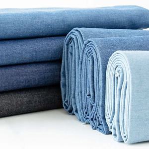 워시 데님 원단 코튼 블루 솔리드 컬러 얇은 빛 DIY 수제 인형 의류 청바지 스커트 자켓 가방 바느질 재료