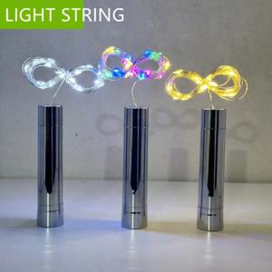 3~1개 컬러풀 LED 실버 라인 와인 병 마개 별빛 스트링 페스티벌 웨딩 크리스마스 장식 파티 데코 라이트