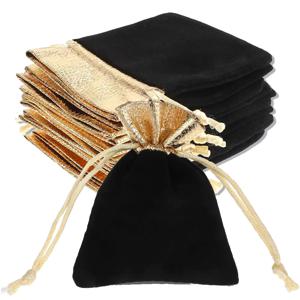 10개 벨벳 끈 선물 가방 보석 파우치 사탕 선물 가방 벨벳 파티 선물 크리스마스용 선물 파우치