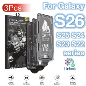 갤럭시 S26 S25 S24 울트라 S23 S22 플러스 엣지용 강화유리 스크린 보호필름 9H 먼지방지 모바일 액세서리 지문방지 3개입