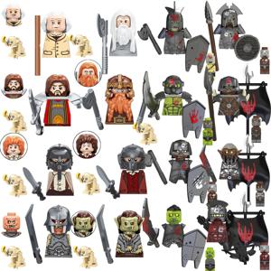 블라인드 박스 TV6410 미니 액션 피규어 장난감 오크 드워프 엘프 로한 기사 군대 전쟁 블록 액세서리 크리스마스 선물