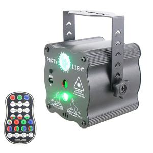 ESHINY 충전식 배터리 R&G 레이저 60 패턴 DJ 파티 조명 디스코 프로젝터 RGB LED 바 댄스 KTV 룸 무대 효과 USB F3N7