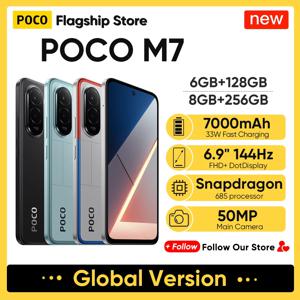 새로운 POCO M7 글로벌 버전 스마트폰 스냅드래곤 685 6.9인치 144Hz FHD+ 도트디스플레이 50MP 7000mAh 배터리 33W 고속 충전 NFC