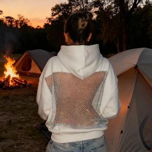 여성용 섹시한 속이 비치는 메쉬 후드 풀오버 후디 Y2K 고딕 패션 캐주얼 긴팔 스웨트셔츠 풀오버 탑