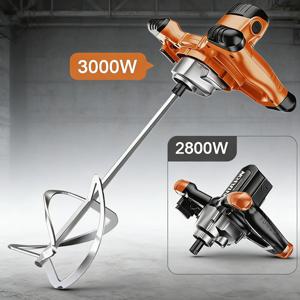 산업용 시멘트 믹서 3000W/2800W 220V 6단계 속도 조절 핸드헬드 페인트 퍼티 파우더 시멘트 플라스터 모르타르 코팅 믹서