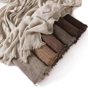 180*65cm 타이다이 크링클 레이온 히잡 여성 무슬림 스카프 숄 플레인 여성용 통기성 헤드밴드 페메 터번 라만다