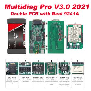 멀티디아그 프로 V3 화이트 NEC 릴레이 Obd2 스캐너 진단 도구 VCI 키젠 2021 자동차 트럭 ds TCS V3.0 블루투스 리얼 9241A