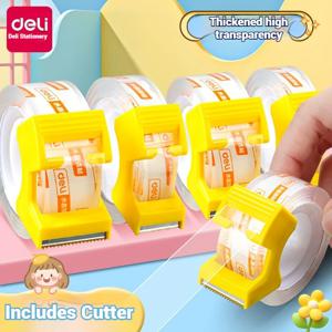 델리 2롤 투명 테이프(디스펜서 포함) 투명 테이프 롤 사무실 테이프 리필(책상, 공예 및 선물 포장용), 문구류