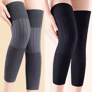1쌍 무릎 보호대 무릎 보호 패드 울 무릎 패드 다리 워머 무릎 탄력 스타킹 방풍 방한 다리 보호대