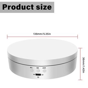 전기 회전식 베이스 디스플레이 스탠드 3단 속도 360도 회전 트레이 주얼리 홀더 USB/배터리 구동 회전 트레이