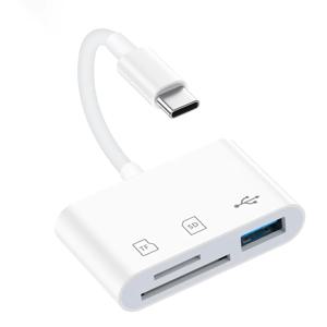 3-IN-1 USB 카드 리더, SD/TF용 OTG 어댑터, 아이폰 15 16 17/화웨이/샤오미/삼성, iOS 안드로이드 기기용 빠른 데이터 전송