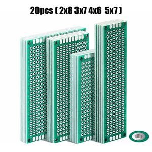 20Pcs PCB 프로토 타입 보드, 4 크기 호환 가능한 녹색 회로 기판, DIY 전자 제품 용 양면 PCB 프로토 타입 보드