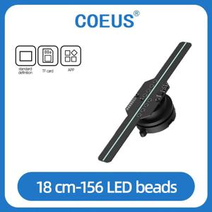 새로운 18CM 맞춤형 로고 제품 투명 LED 디스플레이 미니 3D 홀로그램 팬 프로젝터 할로윈 크리스마스 홀로그램 디스플레이