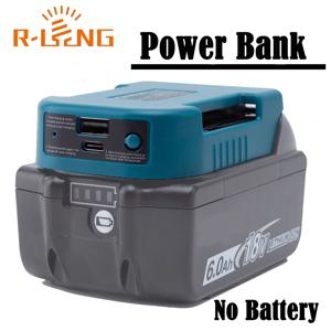 Makita 18V 배터리 용 보조베터리 BL1840 BL1850 BL1860 충전기 USB Type-C 홀더 어댑터 고속 충전