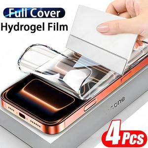 아이폰 11 12 13 14 15 16 17 프로 맥스 14 15 16 플러스 17 에어용 4개입 HD 풀커버 하이드로겔 필름 스크린 보호