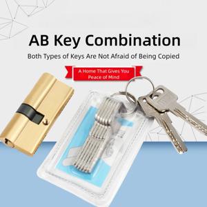 65 70 80 90 100mm 실린더 AB 키 방범 입구 황동 도어 잠금 장치 연장된 코어 확장 키