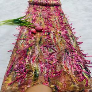 아프리카 스팽글 레이스 원단 고품질 프랑스 메쉬 네트 레이스 벨루어 자수 튤 레이스 원단 파티 드레스용 나이지리아 레이스