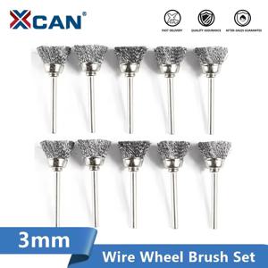 XCAN 10/20pcs 스틸 와이어 휠 브러시 세트 Dremel 로타리 도구 용 연삭 브러시 페인트 녹 제거 연마 드릴 브러쉬