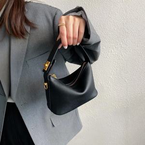 심플하고 레트로한 핸드백, 크로스백, 부드러운 가죽 소형 사각백