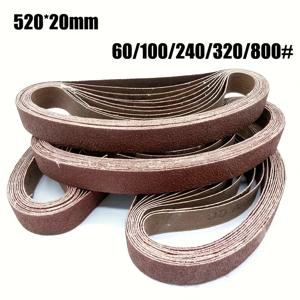 520x20mm 10개 60/100/240/320/800 # 스테인리스 스틸 연마, 녹 제거, 연마용 소형 미니 벨트 샌더