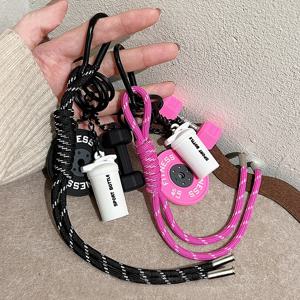 손으로 짠 피트니스 키체인 미니 덤벨 분실 방지 헬스 애호가 키체인 DIY 장식품 나일론 로프 펜던트 피트니스 애호가용