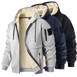 겨울 플리스 재킷 남성 캐주얼 두꺼운 울 재킷 따뜻한 지퍼 후드티 카디건 스포츠 긴팔 스웨트셔츠 후드 코트