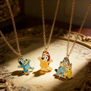 블루이 빙고 만화 동물 합금 목걸이 초커 Y2K 감성 코스프레 소품 귀여운 선물 패션 액세서리