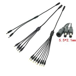 DC 전원 충전 케이블 스플리터 5.5 x 2.1mm 1 in 2 4 8 아웃 와이어 스플리터 POE CCTV 테스터 IP 카메라 플러그 어댑터 연장
