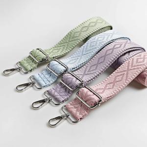 1개 1.50인치 폭 조절 가능한 핸드백 스트랩 교체용 크로스바디 숄더 스트랩 기하학 패턴 자카드 스트랩