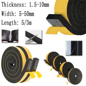 고무 자가 접착 스펀지 씰 스트립 단면 접착 EVA 블랙 폼 충돌 방지 씰 가스켓 폭 5-50mm 두께 5/3mm