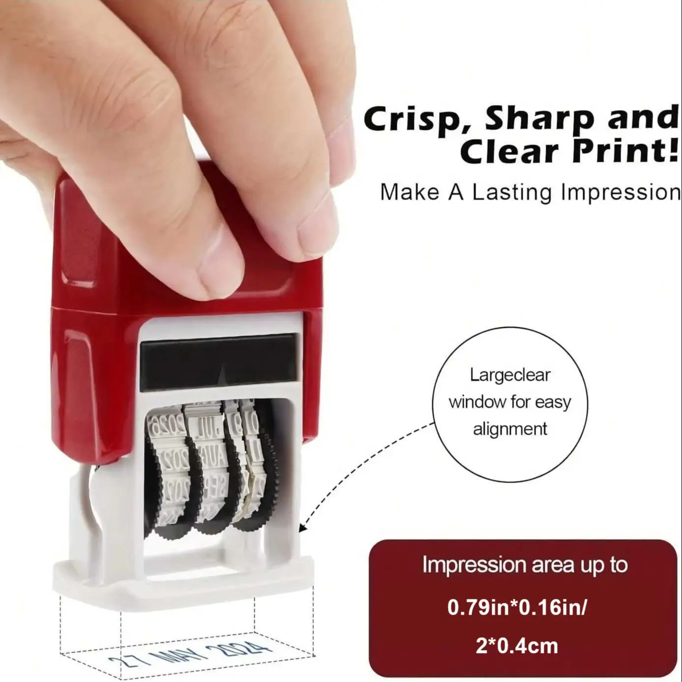 영어 연도 월 날짜 스탬프 재사용 가능한 실용적인 DIY 핸드 계정 날짜 스탬프 ABS 조정 가능한 범용 사무용품