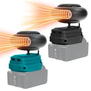 휴대용 따뜻한 공기 송풍기 자동차 히터 무선 자동차 해동기 앞 유리 히터 마키타 18V 배터리용 빠른 가열 및 냉각 팬