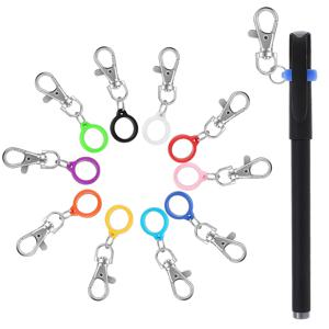 랍스터 걸쇠, 펜 홀더 배지 릴 클립, 배지 펜 홀더 배지 릴 액세서리 (펜은 포함되지 않음) 10 Pcs 실리콘 펜 클립