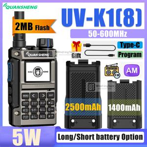 콴셩 UV-K1(8) 미니 무전기 2MB 플래시 50-600MHz 무선 주파수 복사 AM FM 타입-C 5Km 장거리 햄 무전기