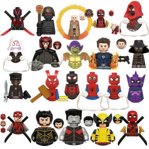 블라인드 박스 미니 블록 WM6052 피규어 빅 고블린 스파이더맨 아이언맨 베놈 캡틴 호크 데드풀 아머 크리스마스 선물 장난감