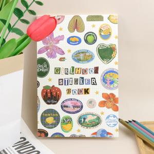소녀시절 스티커북, 과일 아이콘 & 파스텔 글자 티켓 DIY 스크랩북 저널링 핸드북 장식