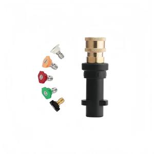 카처 K2 K3 K4 K5 K6 K7용 고압 물총 폼 캐논 어댑터 키트, 컬러 노즐 부착물과 함께 빠른 연결