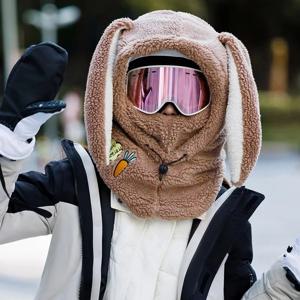 겨울용 따뜻한 스키 헬멧 커버 가을 겨울 야외 라이딩 플러스 벨벳 두꺼운 스키 모자 스카프 따뜻한 귀여운 헬멧 커버 모자