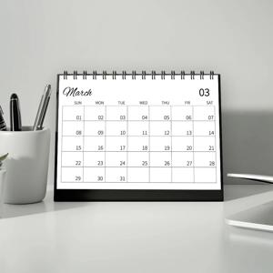 1개 2026년 달력, 흑백 미니멀리스트, 12개월 월간 일정, 책상 달력, 생일, 크리스마스, 새해를 위한 완벽한 선물