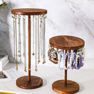단단한 나무 보석 주최자 디스플레이 홀더 목걸이 귀걸이 팔찌 디스플레이 스탠드 데스크탑 보석 스토리지 랙