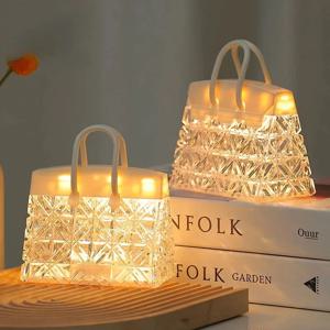 크리에이티브 크리스탈 백 야간 조명 – 침대 옆 램프, 주변 분위기 조명, 가장 친한 친구를 위한 생일 선물, 데스크탑 장식 장식품